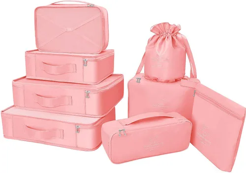 Cubos de embalaje 8 juegos7 colores último diseño de viaje equipaje organizadores incluyen impermeable bolsa de almacenamiento de zapatos