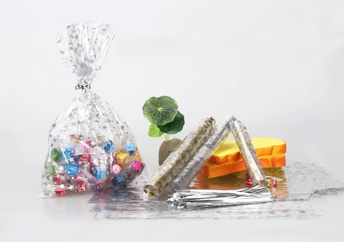 Miniatura 6 de 100 bolsas de regalo con estampado de estrellas de 7 x 12 pulgadas, bolsas de celofán para regalo, bolsas de regalo de fiesta, bolsas transparentes