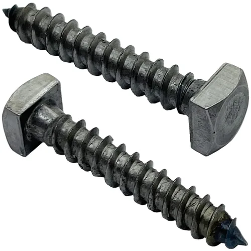 Tornillos de madera de cabeza cuadrada rústica de ¼ x 1.5 pulgadas - Tornillos decorativos metálicos metálicos cuadrados cuadrados - Metal desnudo -