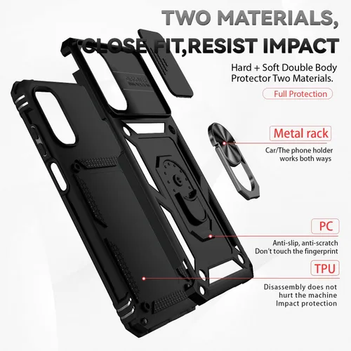 Miniatura 8 de Funda para Moto G 5G 2022 con cubierta deslizante para cámara y protector de pantalla HD [grado militar de 16 pies, probada en caídas], soporte