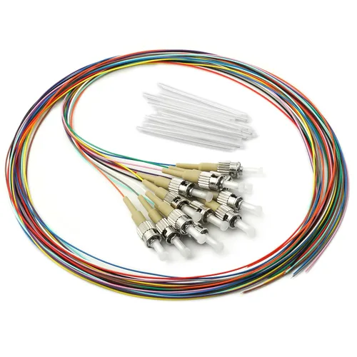 Miniatura 7 de 6 hilos multimodo OM1 62.5/125 ST-UPC fibra coleta, ST OM1 fibra óptica coleta, incluye 6 mangas de protección de fibra óptica de empalme de fusión