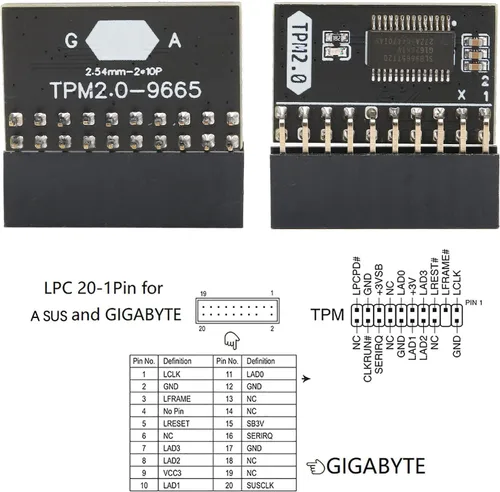 Miniatura 4 de Módulo de seguridad de cifrado TPM 2.0, procesador criptográfico independiente para, Win11