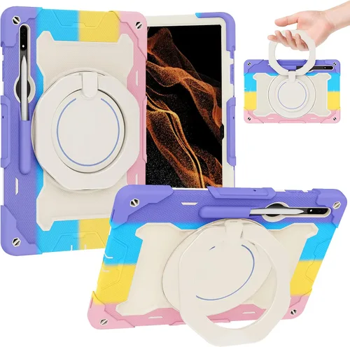 Miniatura 7 de Dteck Funda inteligente de cuero para Samsung Galaxy Tab S8 Ultra de 14.6 pulgadas 2022, azul con bolsillo frontal, soporte de múltiples ángulos