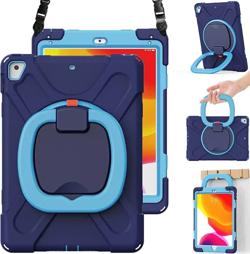 Miniatura 22 de Funda para iPad Air de 3ª generación – Funda resistente para niños con soporte giratorio, soporte para lápices y correa de transporte para iPad