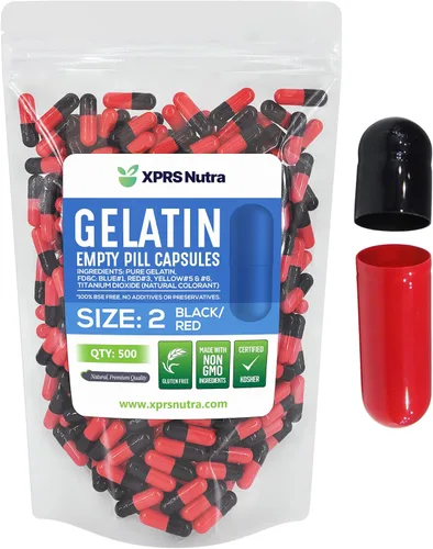 XPRS Nutra Cápsulas vacías de tamaño 2 – 500 cápsulas vacías de gelatina – Pastillas de relleno de cápsulas de bricolaje – Cápsulas de gel de Naranja