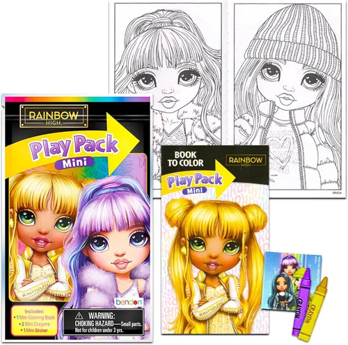 Miniatura 3 de Juego de mini recuerdos de fiesta arcoíris – 24 mini paquetes con páginas para colorear, calcomanías y más