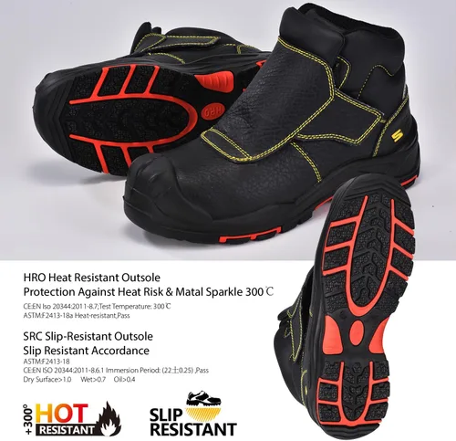 Miniatura 3 de SAFETOE Botas de soldadura para hombres Botas de seguridad con punta compuesta Botas de soldadura resistentes al fuego Botas de trabajo de soldador