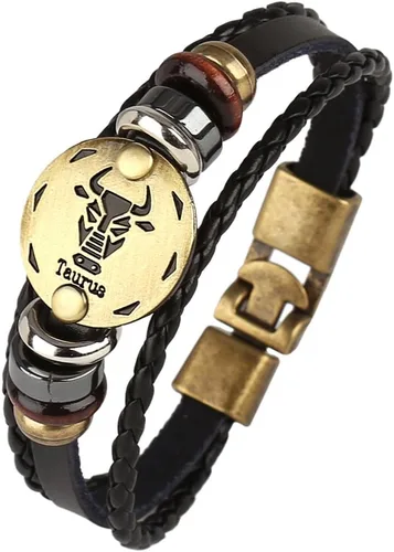 Miniatura 39 de Hamoery Pulsera de cuero de aleación punk para Constellation trenzada pulsera pulsera brazalete