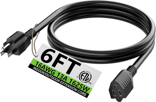 Miniatura 52 de HUANCHAIN Cable de extensión para interiores y exteriores, 50 pies, impermeable, calibre 16/3, flexible, resistente, cable de extensión para Amarillo