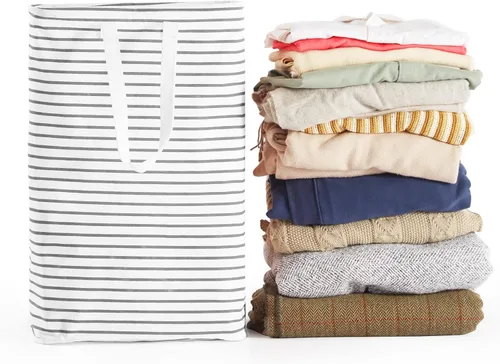 Miniatura 2 de Cesta de lavandería independiente de 70 L, plegable, impermeable, con asa larga fácil de transportar, bolsa de lavado para ropa, juguetes