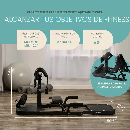 Miniatura 7 de Lifepro Hip Thrust Machine – Adjustable Glutes Workout Equipment for Home – GluteBlast Foldable Booty Builder, Sissy Squat Machine, Thrust Glute