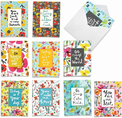 The Best Card Company - Tarjetas de agradecimiento y gratitud (caja de 10), tarjetas de notas para todas las ocasiones, juego de papelería de 4 x