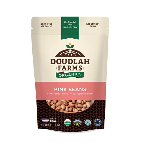 Frijoles rosados orgánicos de 1 libra – Sin OMG, USDA Orgánico, Certificado Limpio Probado, Vegano – Rico en fibra y proteína para sopas, burritos,