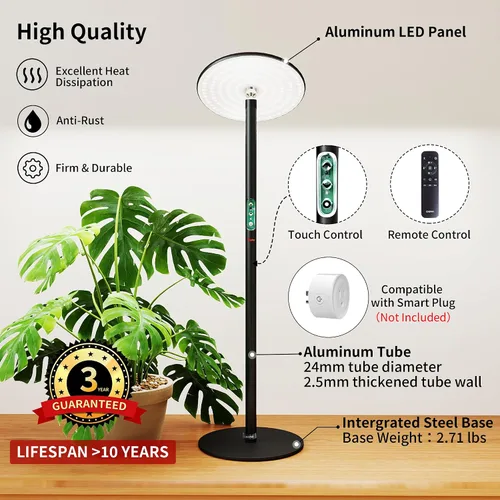 Miniatura 6 de chiphy Luces de cultivo de escritorio para plantas de interior, luz LED de espectro completo, lámpara de cultivo de mesa de aluminio de 40 W