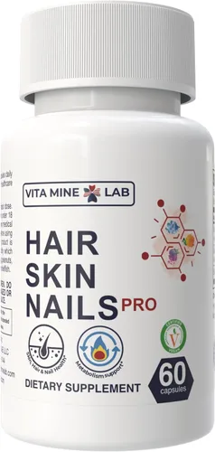Hair Skin & Nails Pro - Biotina + Vitamina C + Vitamina E | Apoya el crecimiento saludable del cabello, piel brillante y uñas fuertes | Halal, sin