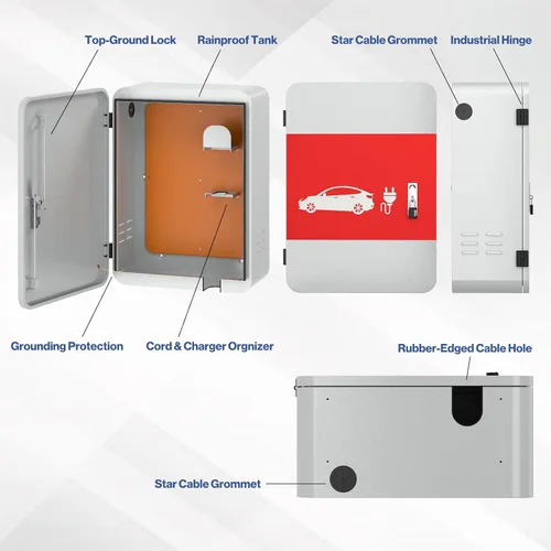 Miniatura 4 de POCHAR Protector de cubierta de cargador de vehículo eléctrico EV para Tesla Modelo Y Modelo 3- Conector de pared Estación de carga de acero EV