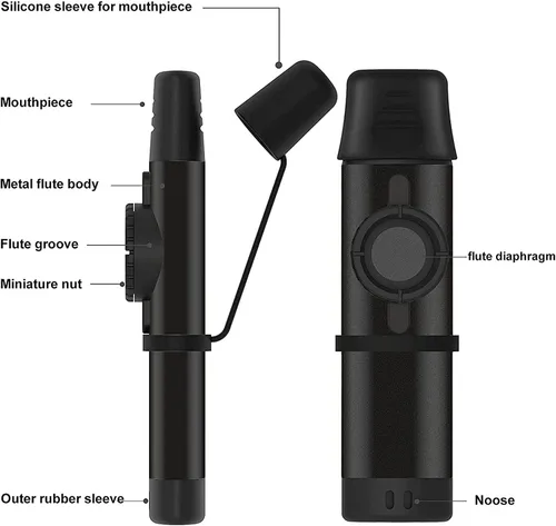 Miniatura 4 de Kazoo - Instrumento musical de metal profesional con 5 membranas adicionales, tono ajustable para guitarra, ukelele, piano y canto, latón duradero