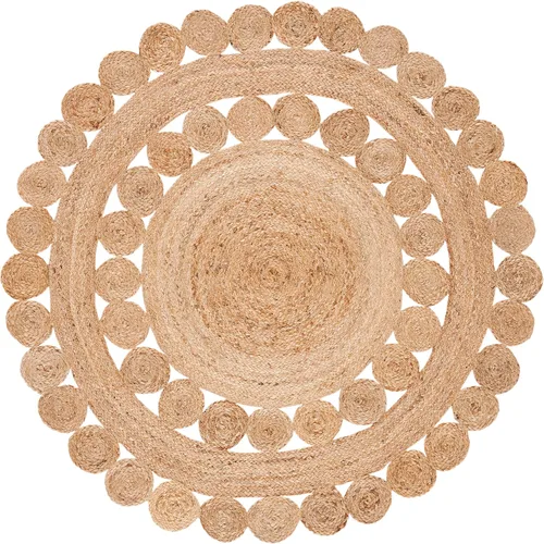 Miniatura 2 de SAFAVIEH Natural Fiber Round Collection NFB308A - Alfombra redonda de yute con encanto de campo bohemio hecho a mano de 3 pies