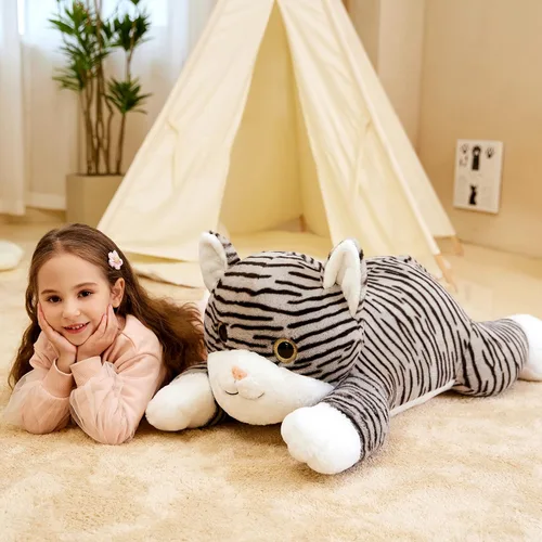 Miniatura 2 de IKASA Animal de Peluche de Gato Rayado Gigante, Juguete de Peluche, Gatito Grande, Juguetes Suaves Jumbo Grandes, 30" Tamaño Enorme Lindo Peluche
