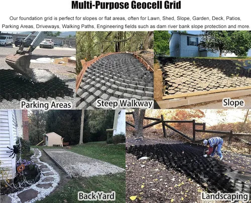 Miniatura 5 de YANBI Rejilla de tierra para grava, Geomalla de malla de panal resistente, Geocell de red de paisaje para pendientes, Estabilizador de control