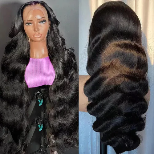 Miniatura 2 de Pelucas de cabello humano ondulado de 26 pulgadas con encaje frontal de 13 x 6 pulgadas, densidad del 200 %, peluca frontal de encaje HD de 13 x 6