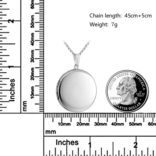 Miniatura 2 de Collar redondo con medallón que sostiene imágenes de forma de corazón medallones en forma de círculo regalo para joyas de niña Esmalte