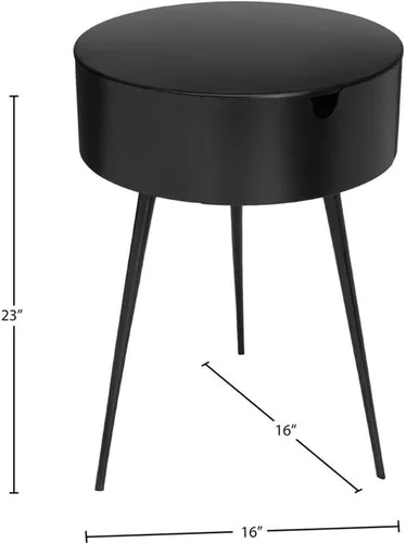 Miniatura 3 de Meridian Furniture Bali Collection Modern Mesita de noche contemporánea de metal duradero, 16 pulgadas de ancho x 16 pulgadas de profundidad x 23