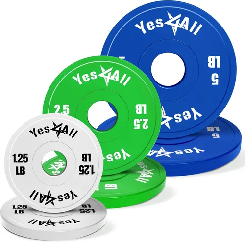 Miniatura 13 de Juego de placas de peso fraccional Yes4All, disponible en acero y goma, conjunto de 2/4/6 placas en tamaños de 1.25LB, 2.5LB o 5LB, micro placas
