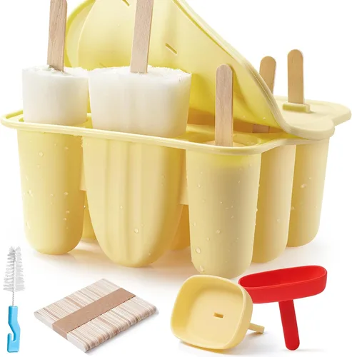 Miniatura 8 de MEETRUE - Moldes para paletas de silicona, 12 piezas, de fácil liberación, sin BPA, moldes para hacer paletas de hielo, hecho en casa, con 50
