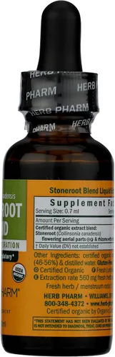 Miniatura 5 de Herb Pharm Certificado orgánico Stoneroot Blend extracto líquido para apoyo cardiovascular y circulatorio, 1 onza