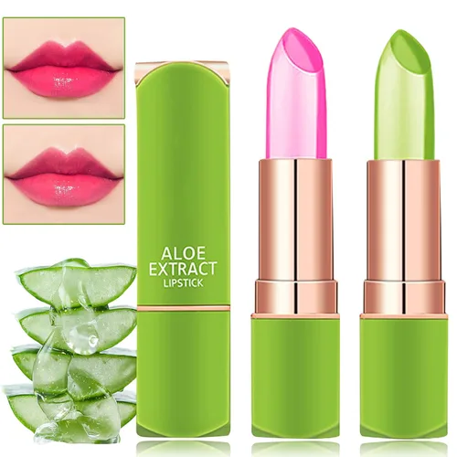 Miniatura 15 de 2 lápices labiales de gelatina de flores de cristal, lápiz labial transparente con flor en el interior, bálsamo labial teñido que cambia