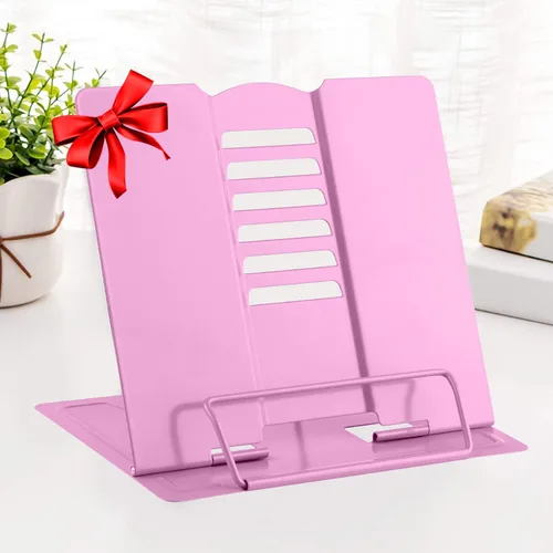Miniatura 13 de MSDADA - Soporte de libros de escritorio, soporte de libros de lectura, de metal, ajustable, para libros de cocina, documentos, portátil
