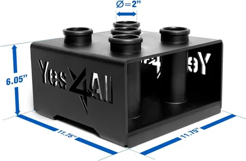 Miniatura 2 de Yes4All Estante de almacenamiento vertical, organizador de gimnasio en casa, estante para mancuernas y barras olímpicas de 2 pulgadas C. Negro
