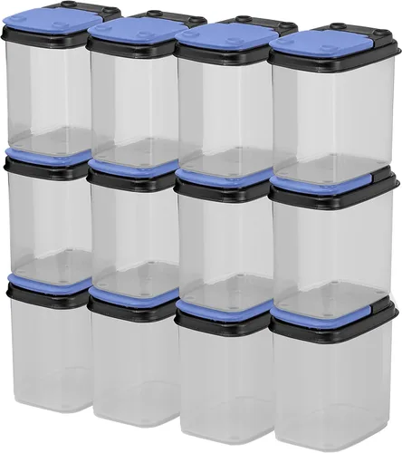 Buddeez Contenedores de almacenamiento multiusos, cubos pequeños de almacenamiento de brocas y pernos, organizadores de hardware, recipientes Azul