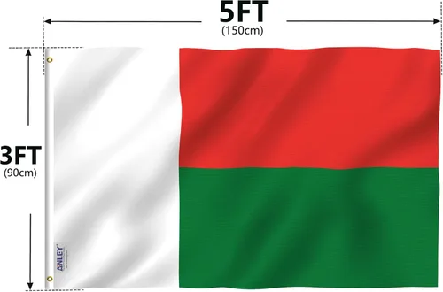 Miniatura 7 de ANLEY Fly Breeze - Bandera de Madagascar de 3 x 5 pies, color vivo y a prueba de decoloración, cabecera de lona y doble costura, banderas