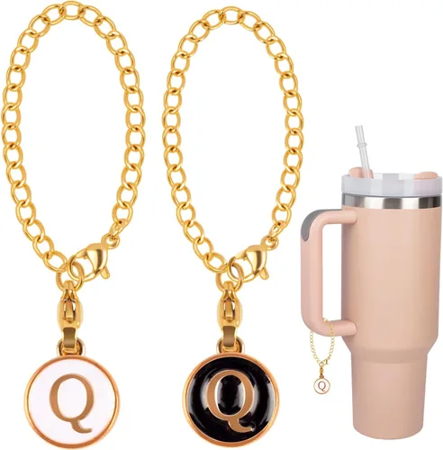 Miniatura 9 de 2 Dijes de Letra I, Accesorios para Taza Stanley Simple Modern, Placa de Identificación de Nombre, Letra Inicial para Mango, Dije Personalizado