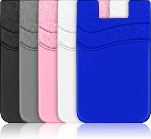 Miniatura 17 de SHANSHUI Billetera para Teléfono, Paquete de 3 Portadores de Tarjetas de Crédito para Billetera de Teléfono Negra Adherible de 2 Ranuras para Casi