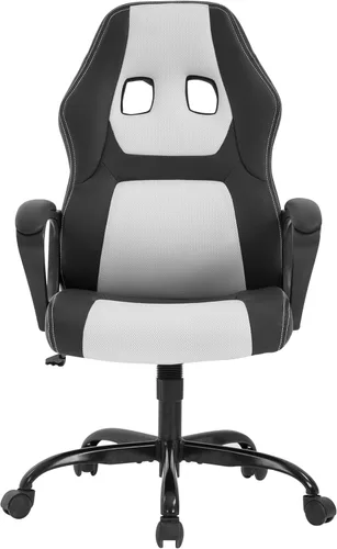 Miniatura 12 de PayLessHere Silla ergonómica de oficina para videojuegos, silla de computadora con soporte lumbar, silla ejecutiva ergonómica de piel sintética Negro