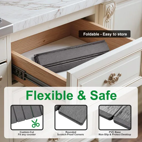 Miniatura 8 de cuomaop Kitchen Master Bundle: freidora de acero inoxidable de 9.4 pulgadas con medidor de temperatura + alfombrilla de secado de diatomita plegable