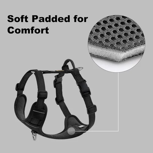 Miniatura 4 de Plutus Pet Arnés sin tirones para perro, arnés reflectante ajustable con asa, a prueba de escapes, acolchado suave para perros pequeños, medianos