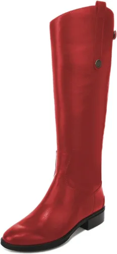 Miniatura 5 de YDN Botas planas elegantes hasta la rodilla para mujer, puntera cerrada, cremalleras traseras, tacones bajos, botas de equitación, zapatos