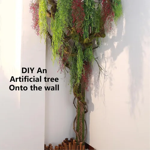 Miniatura 6 de Ramas de árbol artificiales de 70.86 pulgadas, enredaderas de reptiles, ramitas de árbol falso, liana para flores de cerezo, guirnalda de vid