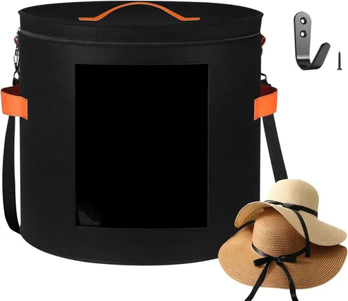 Caja de almacenamiento de sombreros extragrande de kushon para mujeres y hombres, 19" de diámetro x 17" de alto, cajas para sombreros de vaquero con