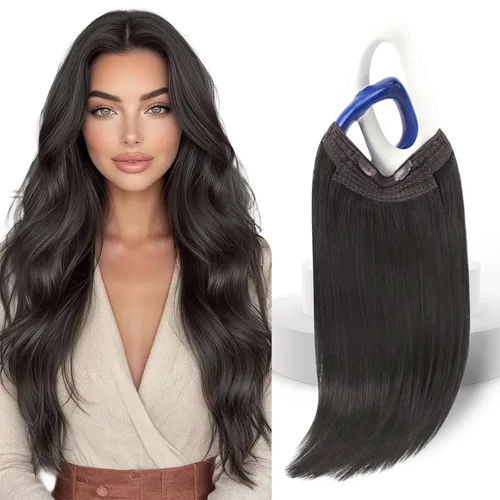Miniatura 29 de Sunny Hair - Extensiones de cabello humano con banda invisible, color rubio platino (#60), 20 pulgadas