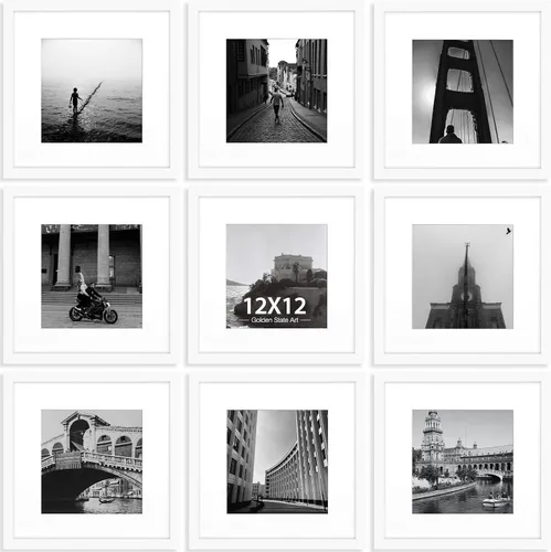 Miniatura 14 de Golden State Art, Smartphone, Instagram Marcos Collection, marco para fotos812 x 12 pulgadas con Photo Mat y vidrio real para fotos de 8 x 8 Negro