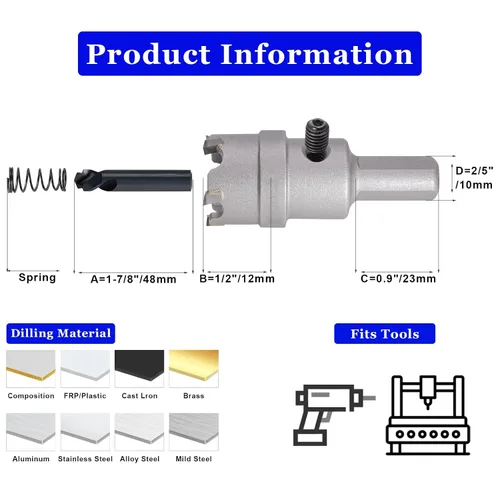 Miniatura 2 de Luomorgo 1-1/4" 105.0 ft m agujero de carburo vio el cortador resistente del agujero para el acero inoxidable