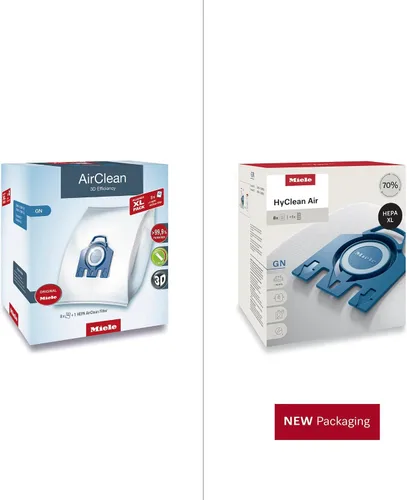 Miniatura 2 de Miele GN HyClean - Bolsas de vacío de aire originales para aspiradoras Miele Complete C2 y C3, Allergy XL paquete de 8 bolsas de vacío y 1 filtro