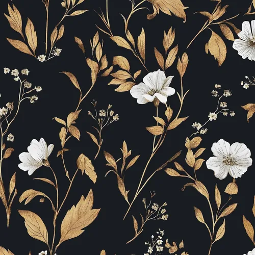 Miniatura 18 de BOKEBEVE Papel Pintado Vintage de Despegar y Pegar Hojas Papel de Contacto Oro Negro Floral para Estante de Libros Forro de Cajón Amigable