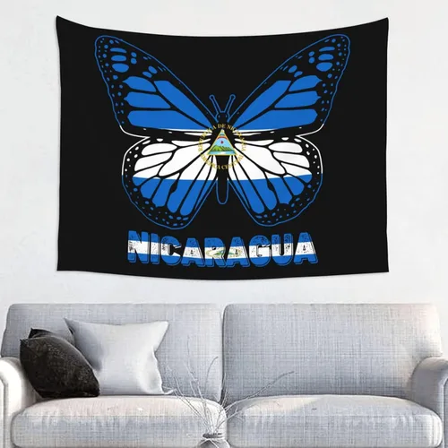 Miniatura 15 de Póster de tapiz de bandera de El Salvador de mariposa de 29 x 37 pulgadas, decoración del hogar, decoración para colgar en la pared, dormitorio