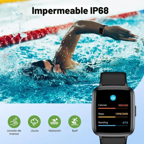 Miniatura 3 de LIVIKEY Reloj de seguimiento de actividad física con monitor de frecuencia cardíaca, rastreador de actividad con podómetro, monitor de sueño